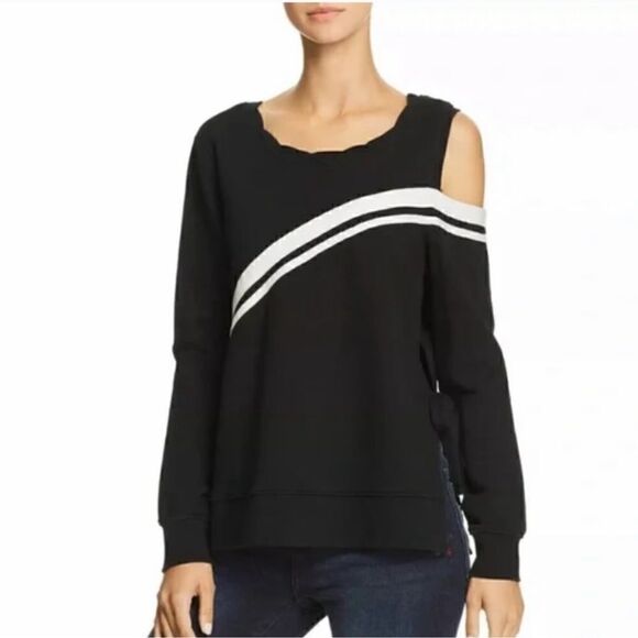 Pam & Gela Cold Shoulder Side Tie Sweatshirt S - Picture 2 of 8